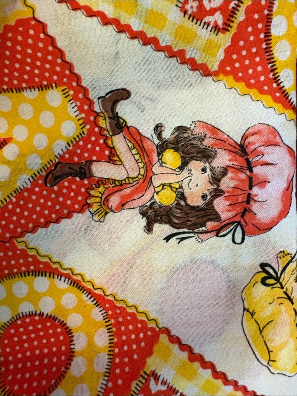 Vintage Petticoats & Pantaloons Rag Doll LOVE Cotton Fabric 2 Yards 44” Wide - Picture 6 of 9